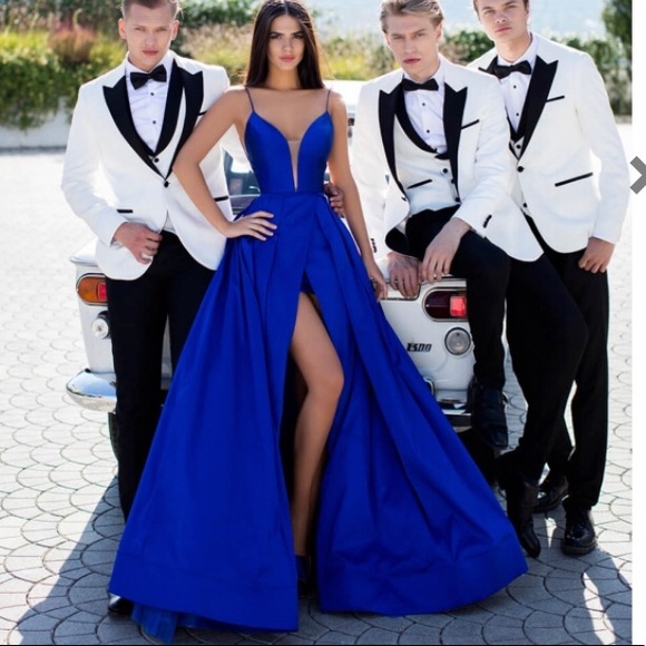 deep blue formal dresses